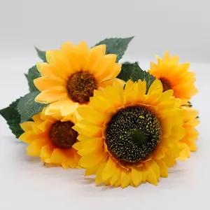 Vendita calda della fabbrica girasole girasole casa soggiorno camera da letto decorazione della casa bouquet di girasole