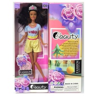 Poupée Princesse Fille Réaliste SAMLOK 11,5 Pouces, 11 Articulations, en Vinyle, Série Fantaisie, Peau Noire Africaine Américaine, Cadeau