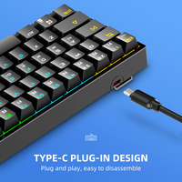 Portable 60% Mini RGB Backlit 61-Key USB Mechanical Wireless Game Mouse Win-Lock Programmable Keys Cherry/Kailh Gateron Switches