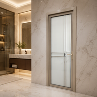 Porte intérieure en verre avec cadre en acier inoxydable postmoderne, étanche, pour salle de bain ou bureau, YDNCN