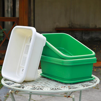 Pots en plastique rectangulaires épaissis pour le jardinage sur balcon, pots de plantation de légumes à domicile, grands bacs de culture pour légumes