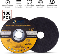 En stock 600 pièces Disque de coupe ultra-mince 4,5" x 0,040" x 7/8" pour meuleuse d'angle, pour métal et acier inoxydable