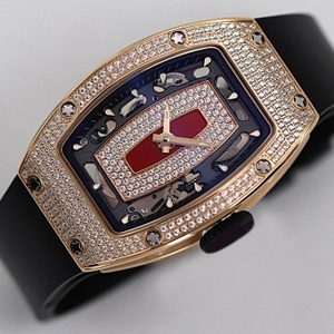 Exquisito Reloj de Pulsera con Diamantes, Esfera de Ónix Rojo, Marcadores Luminosos, Acero Inoxidable, Correa de Goma de Lujo Estilo Hip Hop de 20 mm, Alfombra Roja - Product Image 2