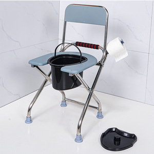 Thuận tiện có thể gập lại di động nhà vệ sinh Phân Bô ghế người cao tuổi phụ nữ mang thai gia cố ghế <span class=keywords><strong>commode</strong></span> thiết bị an toàn phòng tắm - Product Image 1