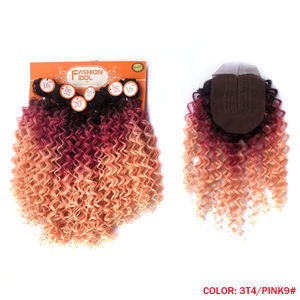 Noble Romance-mechones de pelo ondulado para mujer, fibra resistente al calor, 16-20 pulgadas, rizado sintético, <span class=keywords><strong>Afro</strong></span>, extensión de cabello rizado - Product Image 5