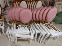 Chaise de mariage fantaisie en or ghanéen, très vendue en 2026, en acier inoxydable durable pour la décoration intérieure et extérieure