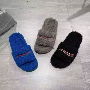Sandalias de Plataforma para Mujer, Forradas de Peluche, con Bordado, Ligeras, Cálidas, de Lana de Cordero - Product Image 5