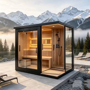 Sauna <span class=keywords><strong>doccia</strong></span> in cedro rosso, resina di pino, trasparente e duratura, per esterni, adatta a insetti e formiche, non soggetta a corrosione - Product Image 2