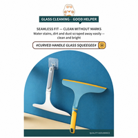 Nettoyeur de vitres manuel avec poignée ergonomique incurvée, lame en PP durable, grattoir multi-surfaces pour le nettoyage domestique