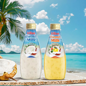 Viloe Brand Boisson saine Lait de coco avec concentré de saveur de melon et bouteille sucrée Taille 290ml. Boisson Made in VIETNAM - Product Image 2
