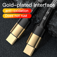 Nuevo producto chapado en oro PD 60W Super Cable de carga 3.3ft Tipo-C Cargador para SAMSUNG Nylon Usb C Línea de datos para Samsung Laptop