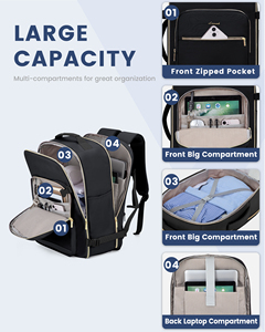 40L TSA Flight Approved Travel Backpacks 17in Large Waterproof Luggage <strong>Suitcase</strong> With 3 Packing Cubes Women Men Carry on Bag Pack - Product Image 3