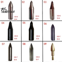 Pointes de flèches de tir à l'arc pour cibles, pointes d'entraînement à coller sur flèches en bambou pour flèches de diamètre extérieur 8 mm / 7 mm / 6 mm
