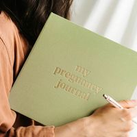 Journal de grossesse personnalisé en tissu de lin, reliure à spirale cachée, carnet de souvenirs pour bébé, livre pour bébé pour les souvenirs