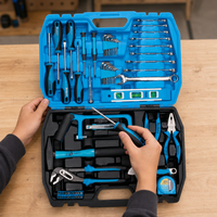 Kit d'outils à main pour la maison, personnalisable OEM, 65 pièces, avec coffret rigide, boîte à outils de réparation automobile