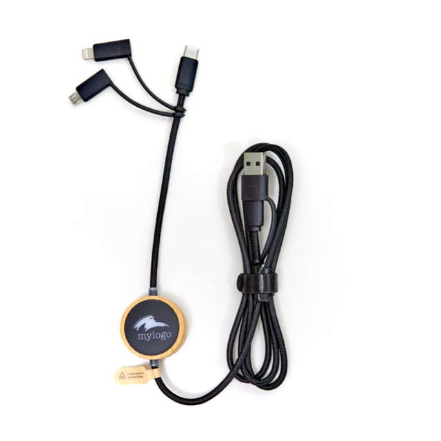 60W PD Fast Charging Bamboo Cable Light-Up Logo USB-C Compatible Apple CarPlay Android Auto