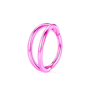 Piercing orecchino G23 titanio doppio cerchio incernierato segmento anello elica anello di Piercing ad alta gioielleria - Product Image 3
