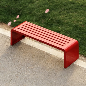 Panchina Moderna Minimalista in Acciaio Zincato per Parchi, Arredo Urbano per Esterni, Seduta a U per Piazze Pubbliche e Centri Commerciali - Product Image 3