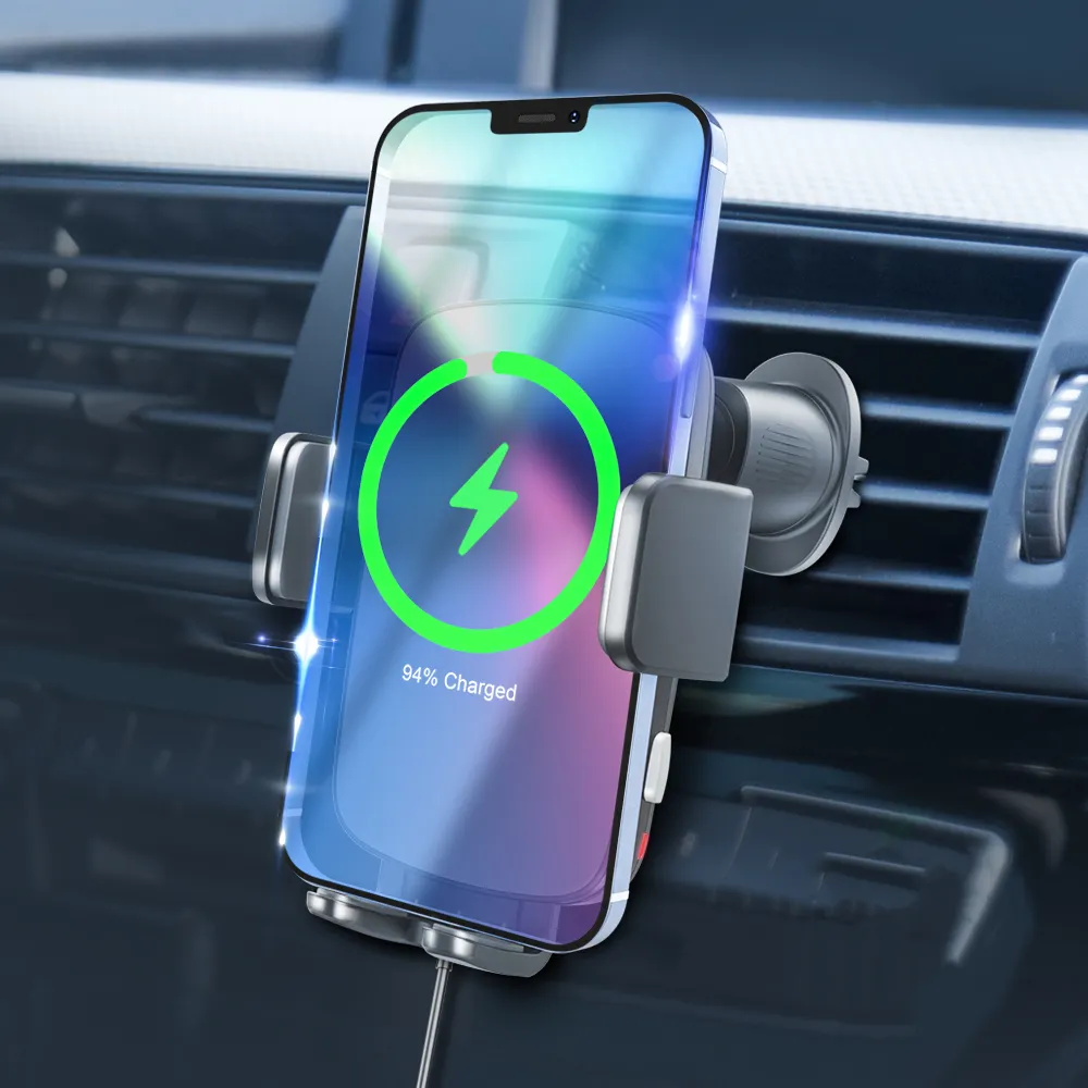Wholesale Car Phone Holder Wireless Charger 15W Qi Quick Charger Automatic Sensor Wireless Phone Charger For IPhone Android