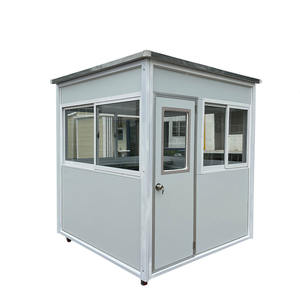 2024 nuevo diseño cabina de seguridad portátil 2*2M caja de centinela gris con ruedas estilo Industrial cabañ<span class=keywords><strong>a</strong></span> de protección de acero para seguridad - Product Image 1