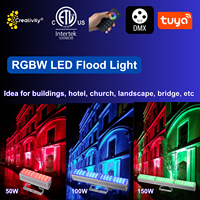 Projecteur LED extérieur moderne de haute qualité 50W, AC100-277V, sans fil, Wifi, DMX, RGBW, homologué ETL CETL