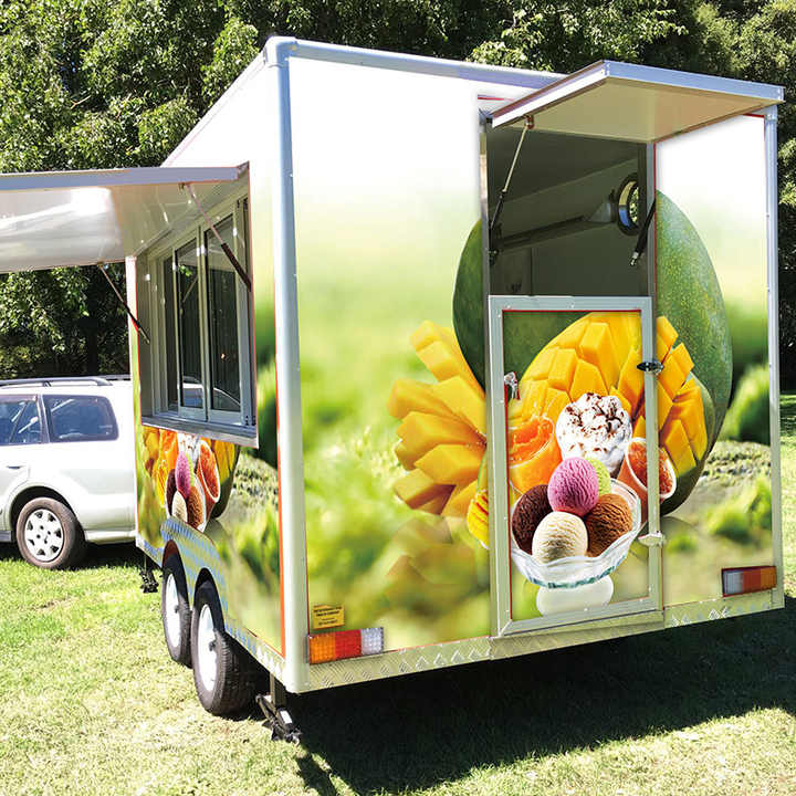 Wholesale Price mobile bar with full kitchen Hotdog Trucks Mobile Ice Cream Food Truck Trailer Crepe cart kiosk van