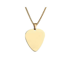 قلادة اختيار الغيتار غير مشوه فارغة محفورة من الفولاذ المقاوم للصدأ قلادة للرجال والنساء عشاق الموسيقى هدية المجوهرات - Product Image 6