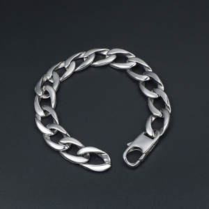Pulsera de cadena estilo punk europeo americano, plata tibetana, 21 cm de longitud, joyería de moda para hombre CE160 - Product Image 2