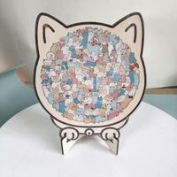 Jeu de puzzle en bois irrégulier de 135 pièces en forme de chat, cadeau créatif pour adultes et amoureux, jouet éducatif