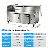 Fabricant d'usine de chariots de restauration mobiles pour barbecues en acier inoxydable 201 avec filtre ESP, pour les commerces de barbecue et la machinerie de traitement du gaz
