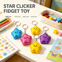 Porte-clés Star Clicker imprimé en 3D, jouet sensoriel mignon, breloque de sac avec anneau porte-clés pour enfants, cadeau anti-stress pour fêtes