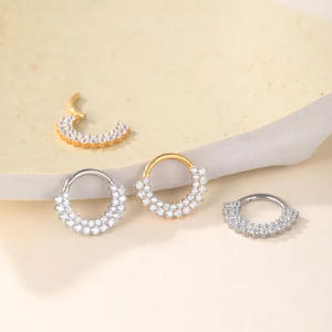 Gaby G23 Piercing <span class=keywords><strong>de</strong></span> Titanio con Bisagra, ASTM F136, Joyería Corporal Sexy, Aro para Nariz, Daith, Septum, Pendientes, Anillo <span class=keywords><strong>de</strong></span> Nariz para Zirconia - Product Image 3