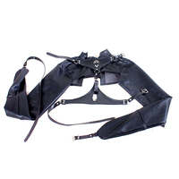 Veste de contention en cuir PU souple avec entraves pour poignets, harnais de contention pour costume de veste de contention