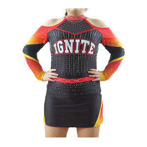 2023 Venta al por mayor Carnival Cheer Dance <span class=keywords><strong>Disfraces</strong></span> Diseña tu propia falda de fútbol Hot Girl Red All Star Cheerleading Uniformes - Product Image 1