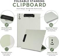 Portapapeles A4 Independiente Plegable para Escritorio con Hebillas Ajustables, Clip Metálico y Carpeta de Plástico para Documentos de Negocios