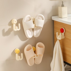 Xinzao <b>Suction</b> <b>Cup</b> Slipper Rack Cream Wall Mounted Bathroom Drainer Durable <b>Hooks</b> For Slippers Towels - Product Image 4