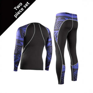 ชุดเสื้อและกางเกงแขนยาวแห้งเร็วระบายอากาศได้ดีสำหรับผู้ชายสำหรับกีฬากลางแจ้งฟิตเนสขนาดยุโรปและอเมริกาพิมพ์ลาย - Product Image 3