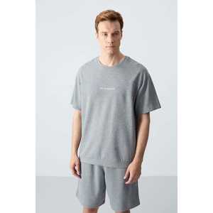Ensemble de shorts pour homme en coton gris mélangé, coupe ample, décontracté, respirant, taille adulte L - Product Image 2