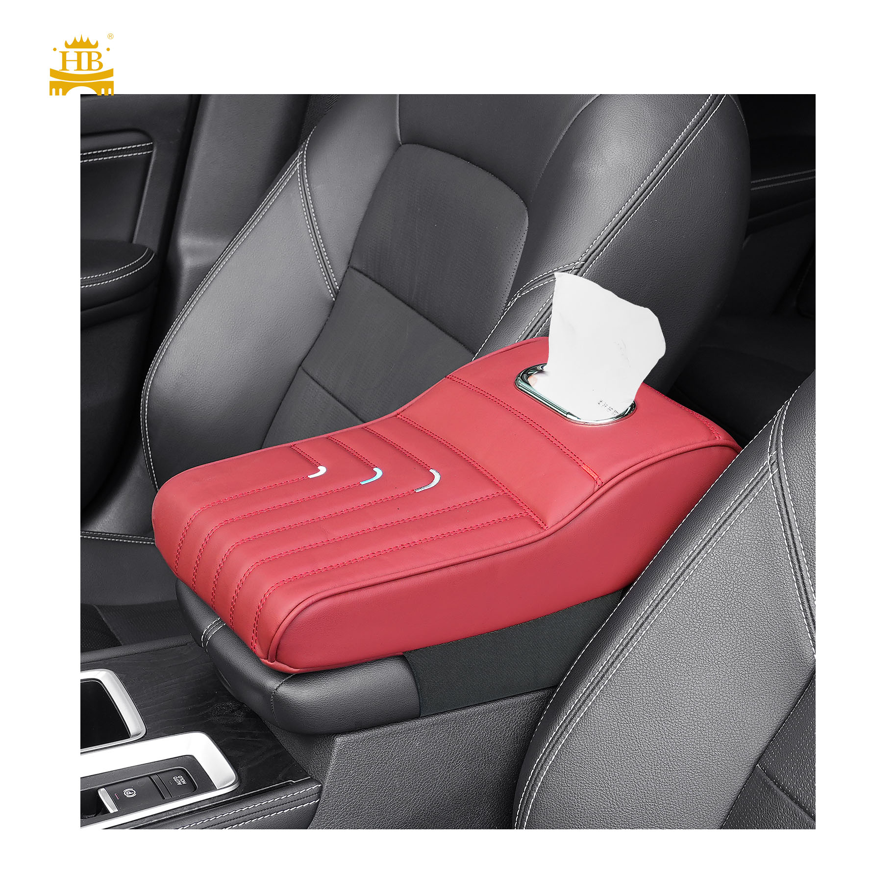 Universal Car Armrest Box Cover - HB IC-1113 Leather Storage Box by Guangzhou Hongbao