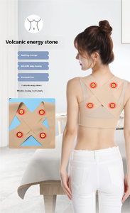 Ceinture de soutien dorsal magnétique pour femmes, réglable avec fermeture auto-agrippante, correction de la cyphose, bande de mise en forme de la poitrine, correcteur de posture invisible - Product Image 4