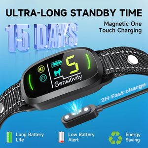 No Shock UKCA CE Dispositivo de disuasión de ladridos de perros <span class=keywords><strong>Control</strong></span> de ladridos recargable 5 Vibración de pitido de sensibilidad ajustable para todas las razas - Product Image 5