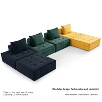 Piedmont Modulares Sofa-Set Quadratisches Kompressionsholzrahmenloses Design Matte Stoffbezüge Reine Schwammfüllung Moderne Wohnungseinrichtung
