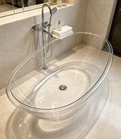 Baignoire autoportante en PC transparent, baignoire en plastique transparente pour hôtel, maison, salle de bain