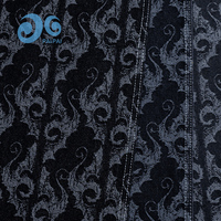 Tissu Denim Jacquard à Motifs Baroques GC015K-6 Noir, Tissu Motif Acanthus en Stock pour Manteaux Chic Homme Femme
