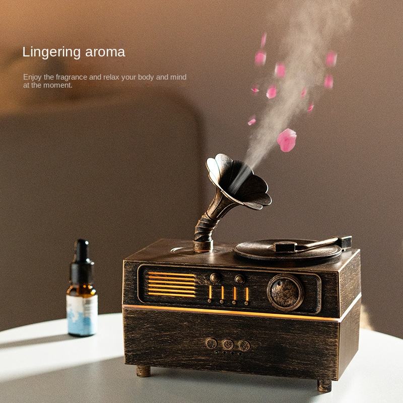 Rotary Humidifier Retro Rotary Phonograph USB Humidifier for Speaker Ultrasonic Atomizer ...