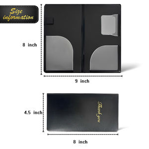 Presentador de Comandas Personalizado con Logotipo, con Bolsillo para Tarjetas de Crédito de Vinilo Transparente Castellano, Material de Cuero PU - Product Image 3