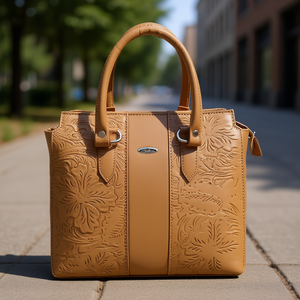 Bolso de Mano de Cuero PU para Mujer Camila, Gran Capacidad, Cierre de Solapa Clásico, Decoración Bordada, Patrón de Rayas, Uso Diario - Product Image 2