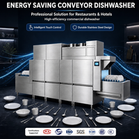 Lave-vaisselle à convoyeur à récupération de chaleur, économe en énergie, en acier inoxydable, capacité de 4500 plats par heure, double séchage, pour hôtel
