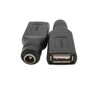 USB zu DC Adapter USB 2.0 Buchse auf 5,5 x 2,1mm Buchse 5V DC Stromstecker Konverter Laptop-Ladegerät Adapter