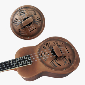 Aiersi Brand 24 Inch Red Rust Concert Resonator Custom Logo Brass Metal Body Hawaii Guitar 4 <b>String</b> Musical <b>Instrument</b> - Product Image 3